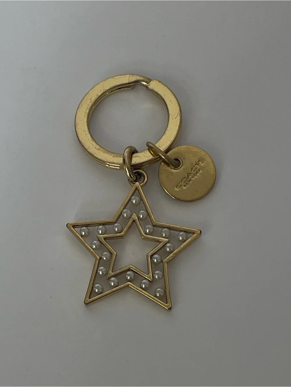 Coach Celestial Pearl Star & Moon Key Chain | Bag Charm